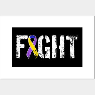 Fight Bladder Cancer Military Style Awareness Ribbon Posters and Art